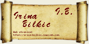 Irina Bilkić vizit kartica